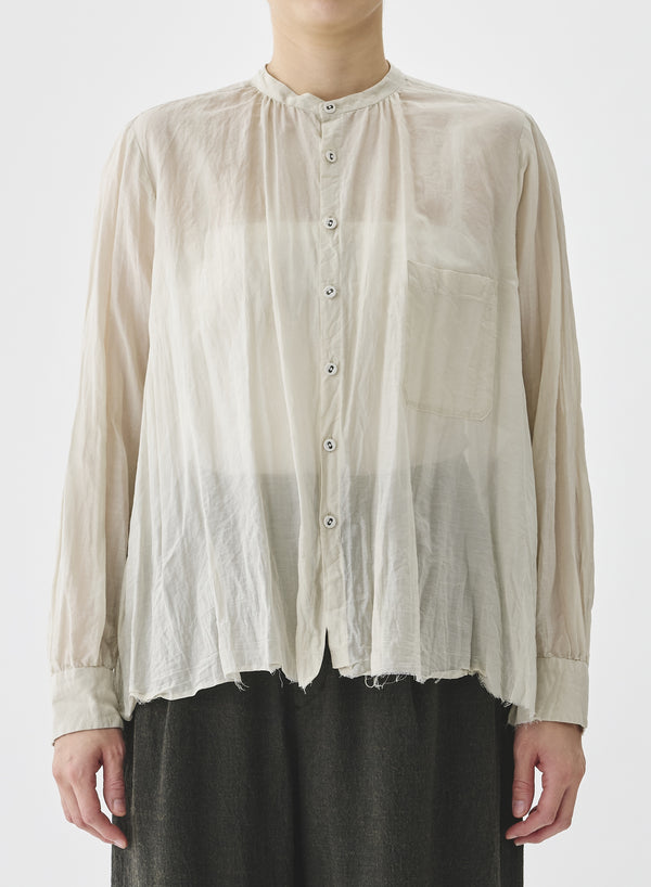 Pas De Calais - Botanical Dye Blouse with Front Pocket Ivory