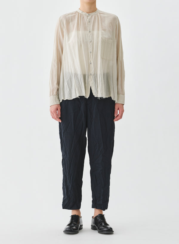 Pas De Calais - Botanical Dye Blouse with Front Pocket Ivory