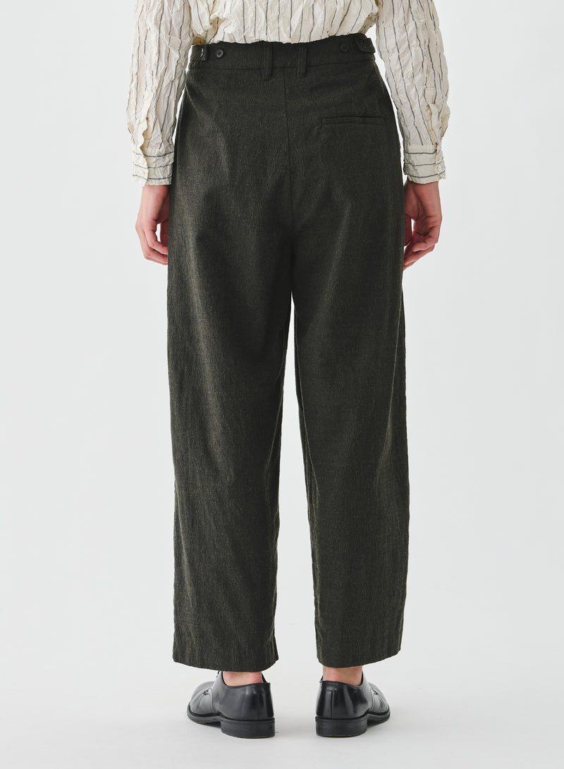 Pas De Calais - Washed Cotton Wool Wide Pants