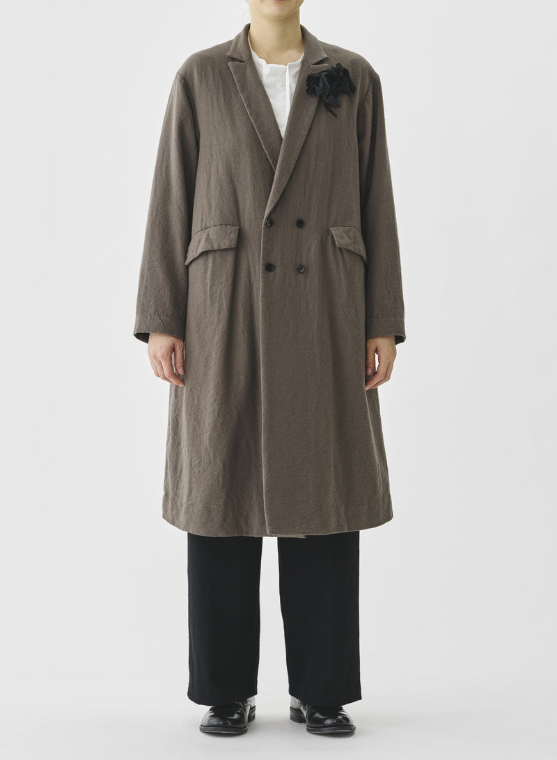 Pas De Calais - Wool Twill Double Breasted Coat