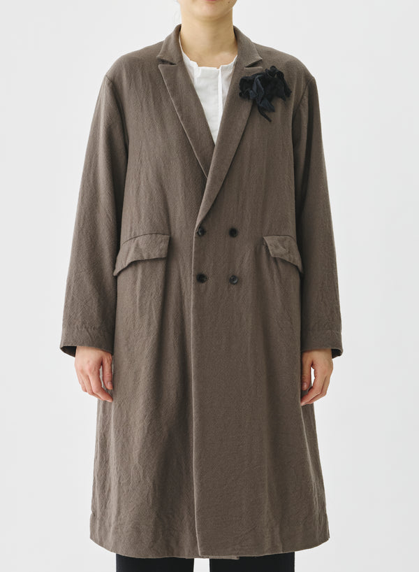 Pas De Calais - Wool Twill Double Breasted Coat