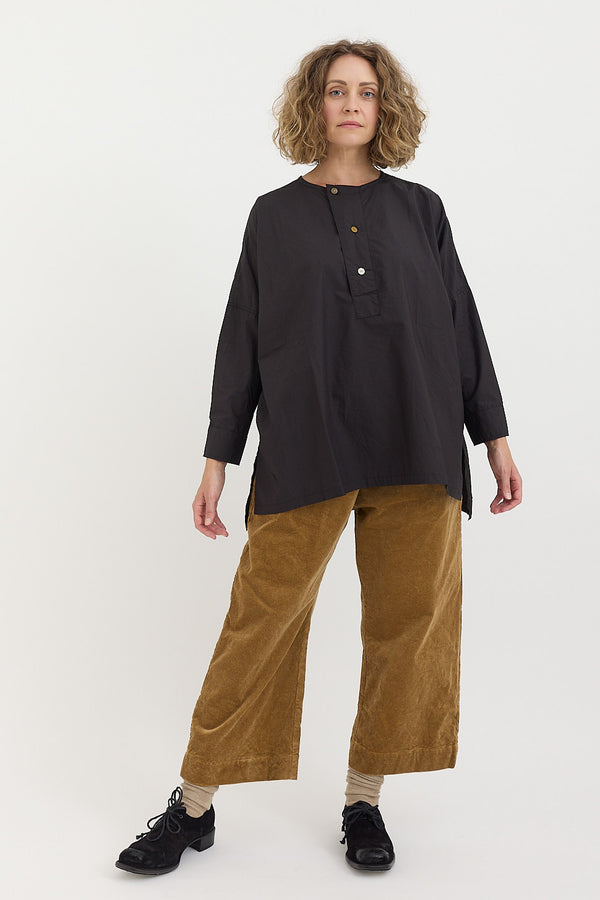 Gauze + Laboratory - Band Collar Militaria Pull Blouse