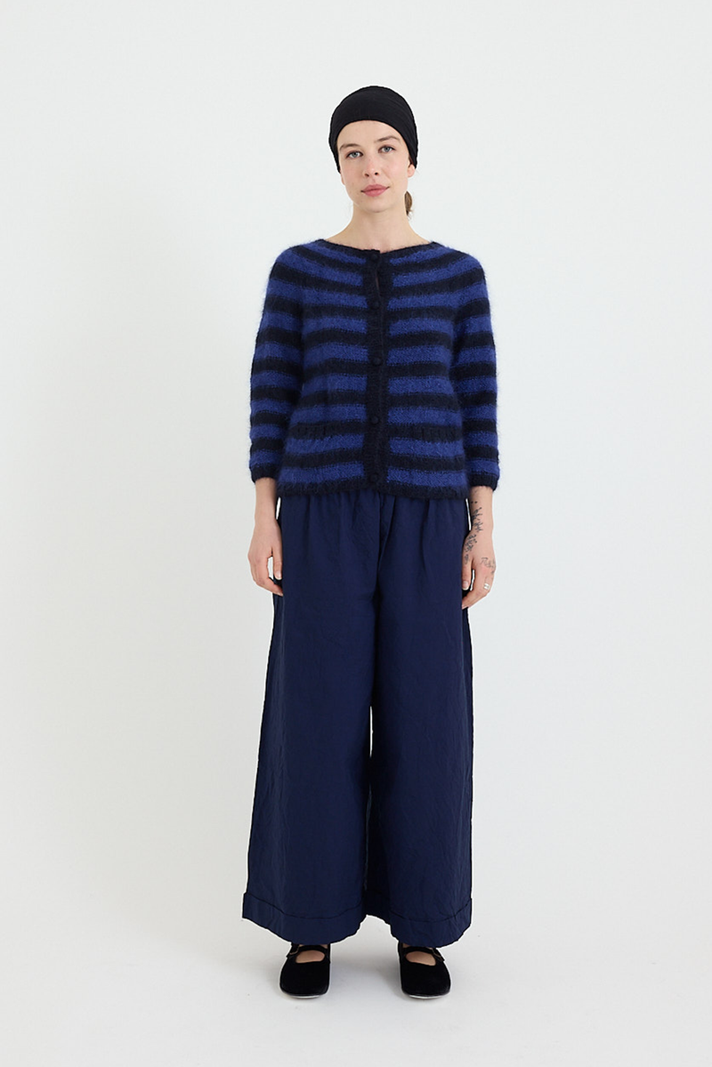 Daniela Gregis - Cardigan Piccolo Stripes - Dark Blue/Electric Blue