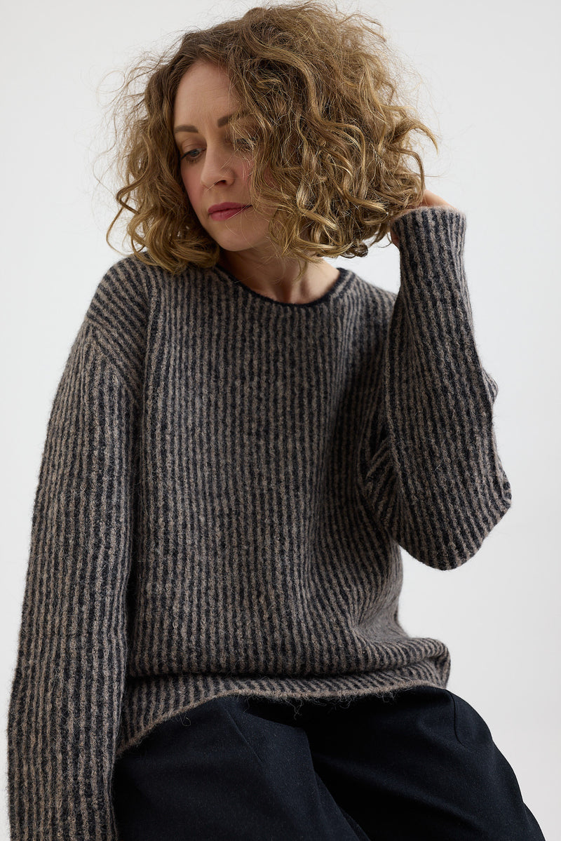 7115 by Szeki - Alpaca Fisherman Knit Jumper