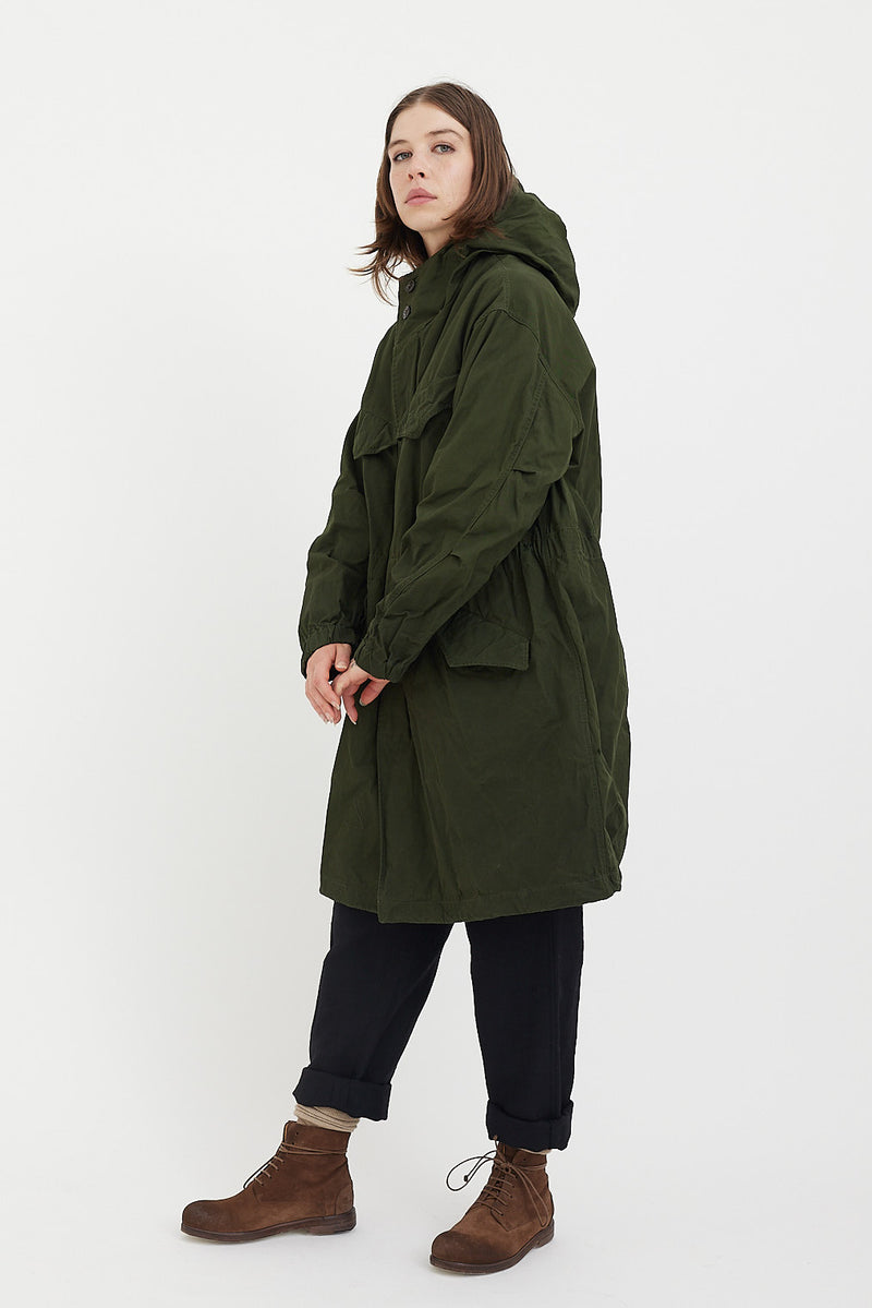 Sage De Cret - Coat - High Density Cotton Waxed Hooded Military Coat