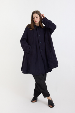 Kaval - Dohcchu coat - Linen Gauze  Dark Navy