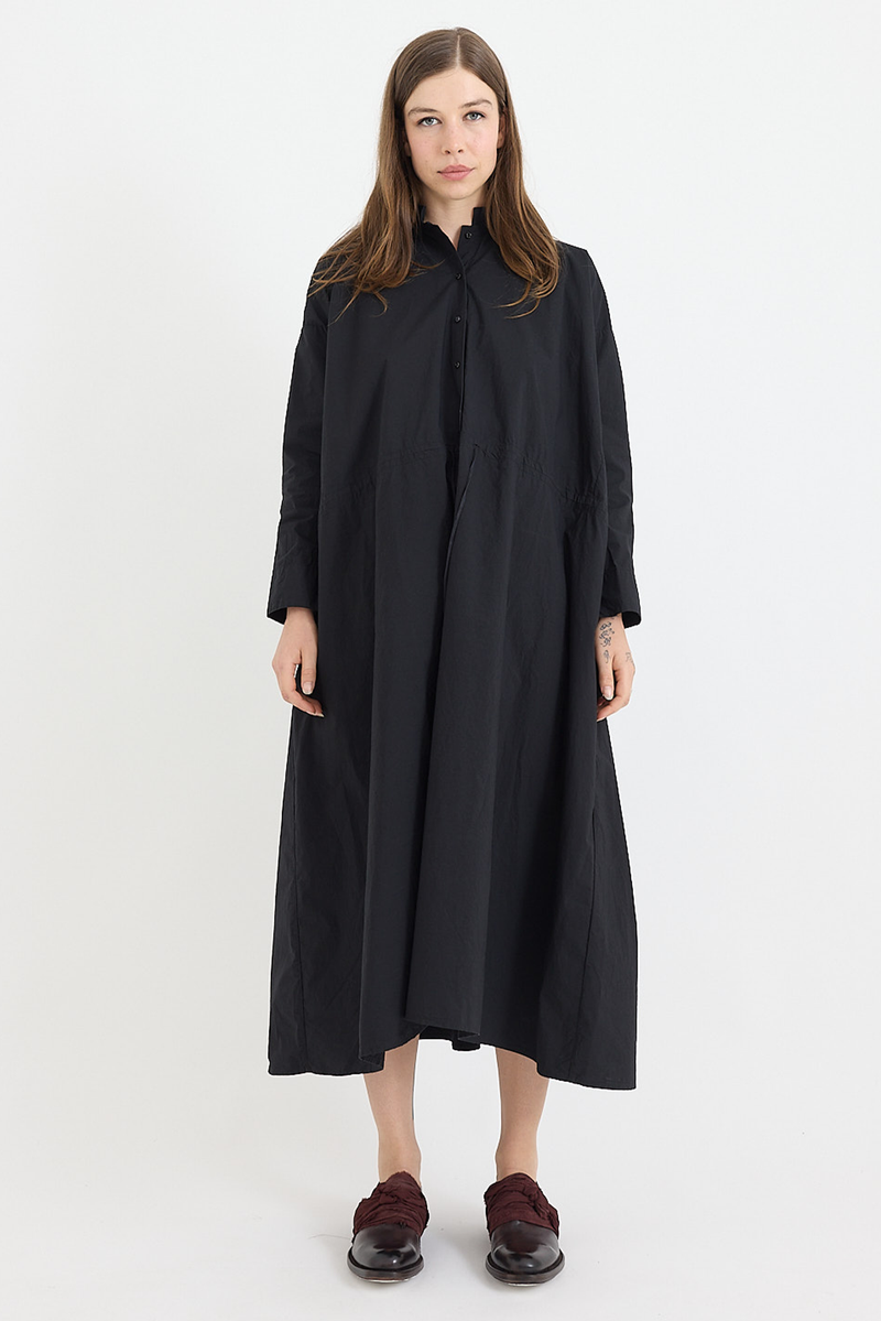 Kaval - Stand Collar Pullover Dress - Typewriter Cotton