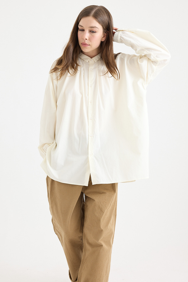 Kaval - Wide Gather Blouse - Natural