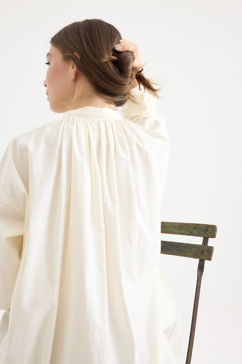 Kaval - Wide Gather Blouse - Natural