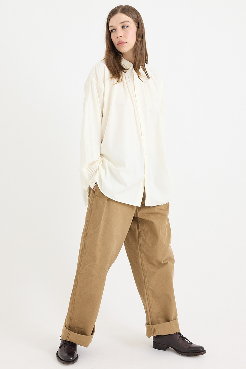 Kaval - Wide Gather Blouse - Natural