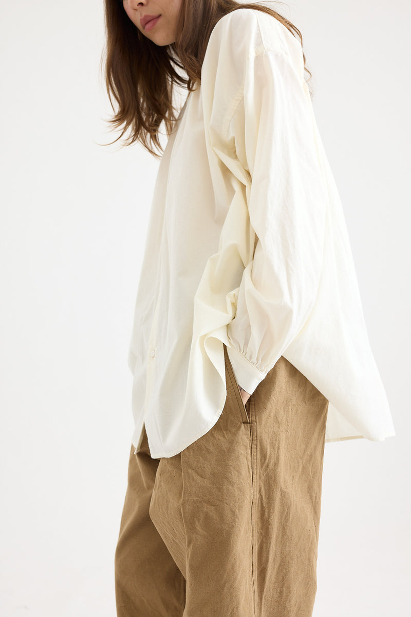 Kaval - Wide Gather Blouse - Natural