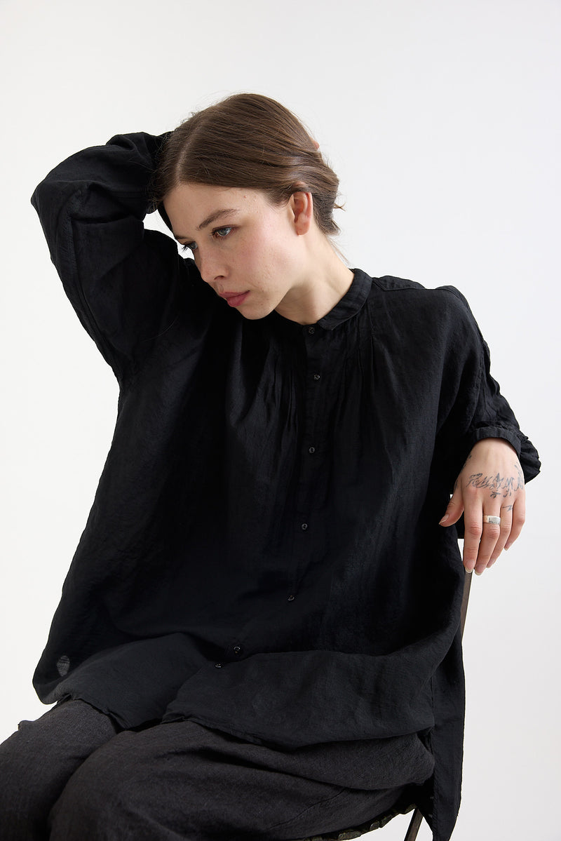 Kaval - Wide gather blouse - Black