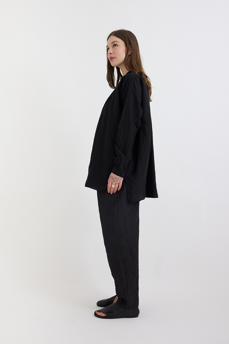 Kaval - Wide gather blouse - Black