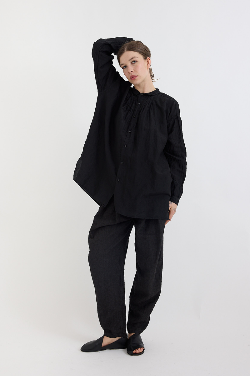 Kaval - Wide gather blouse - Black