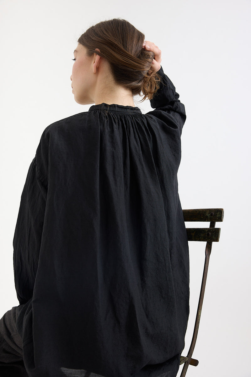 Kaval - Wide gather blouse - Black