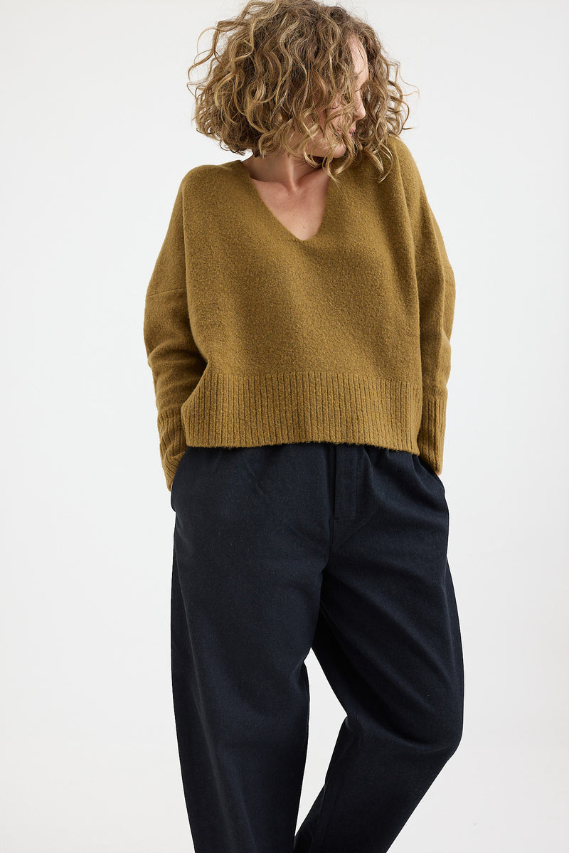 7115 by Szeki - Merino Yak V-Neck Sweater