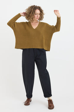 7115 by Szeki - Merino Yak V-Neck Sweater