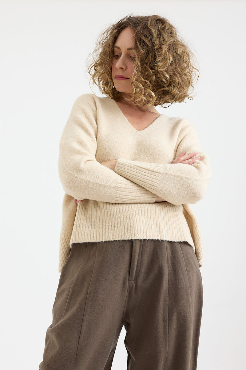 7115 by Szeki - Merino Yak V-Neck Sweater