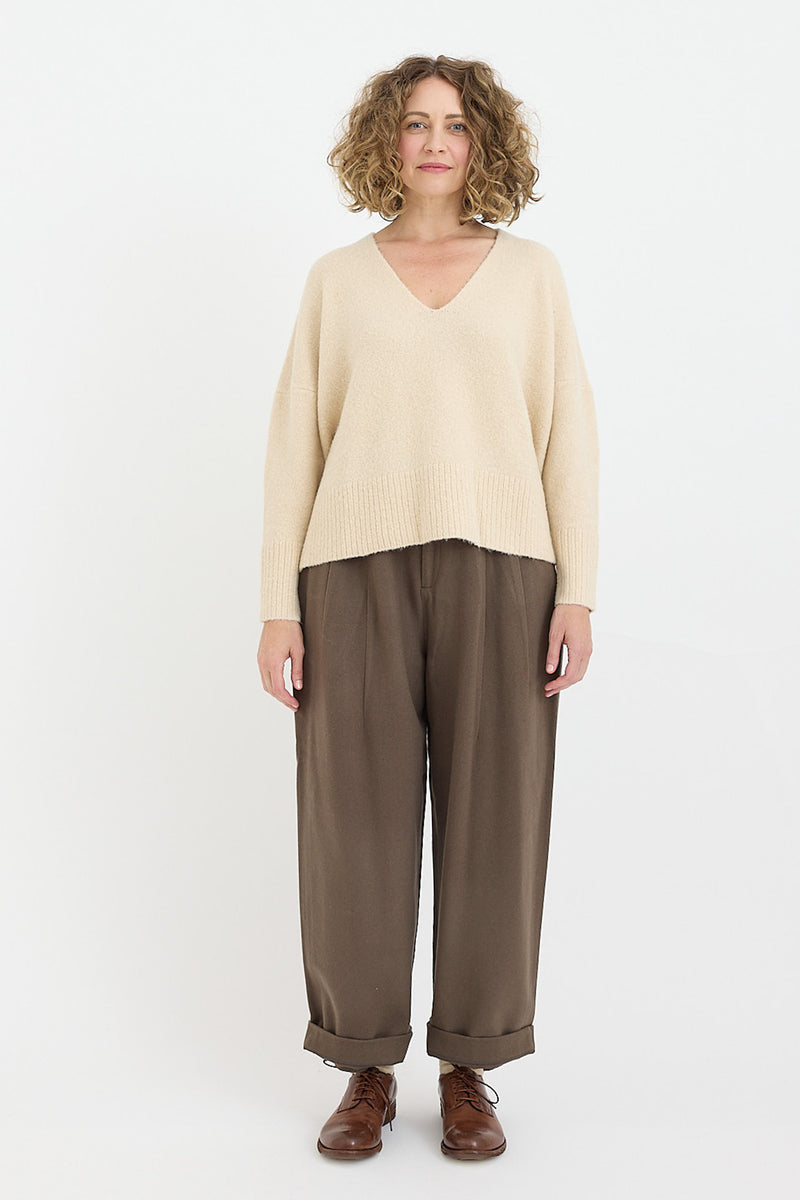 7115 by Szeki - Merino Yak V-Neck Sweater