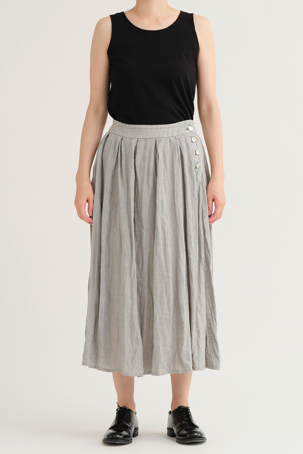 Pas de Calais - French Linen Box Pleat Skirt