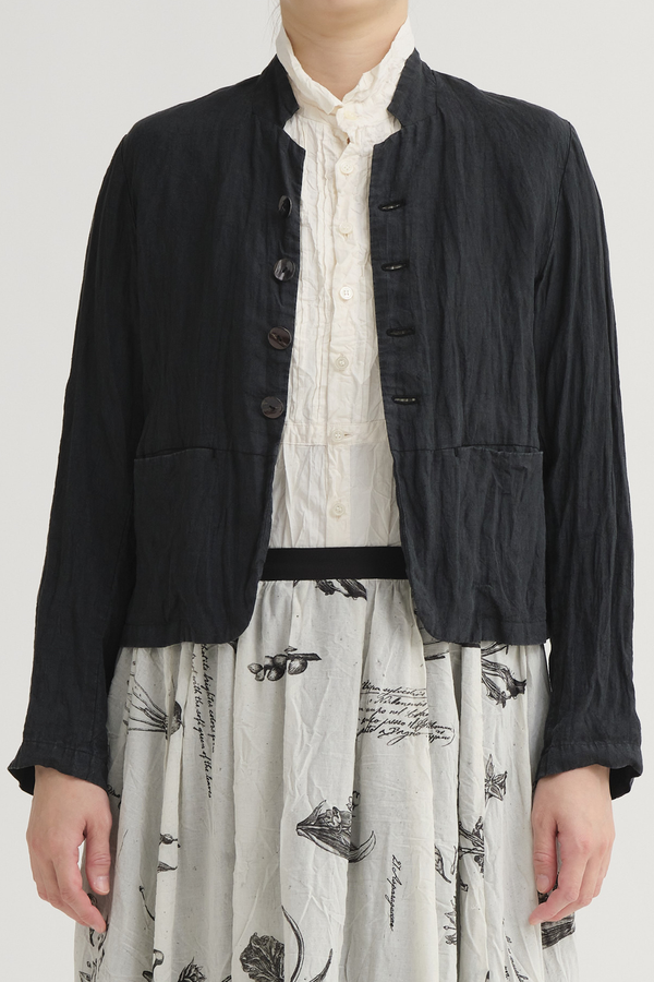 Pas de Calais - French Linen Short Jacket - Black