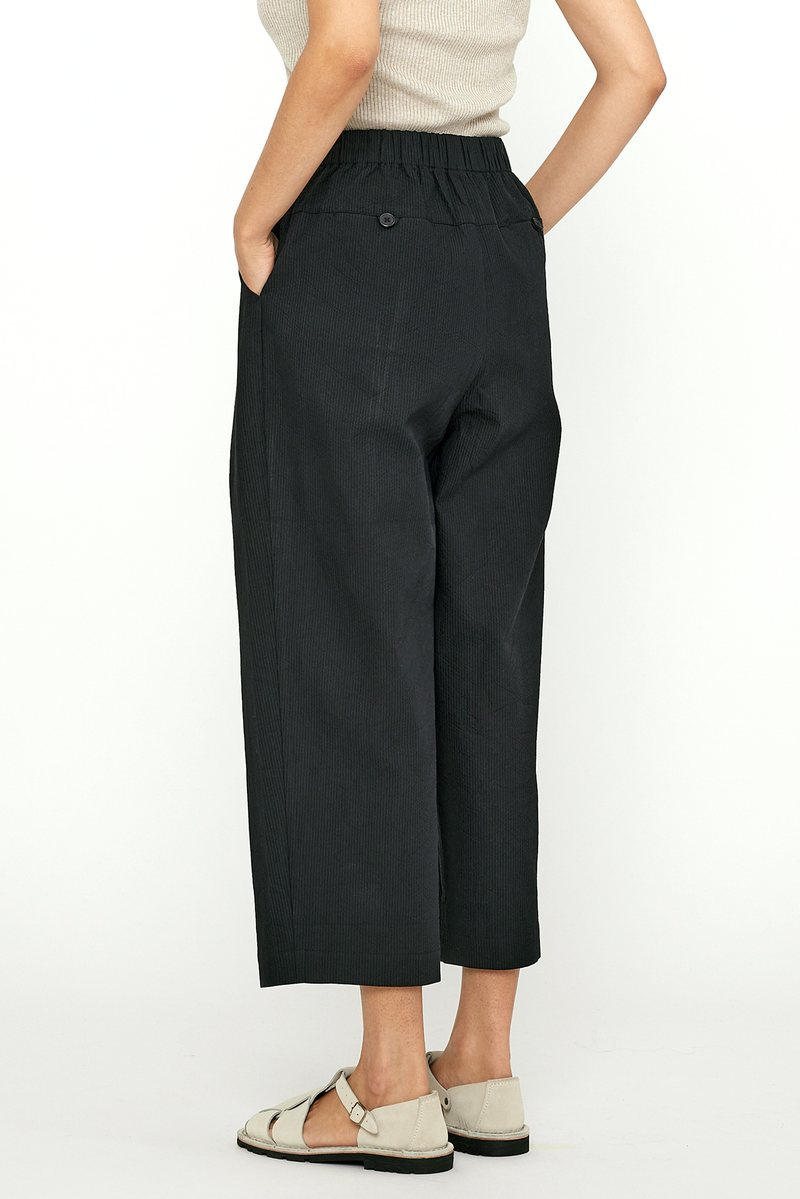 7115 By Szeki - Black Stripe Edition Pleated Trouser