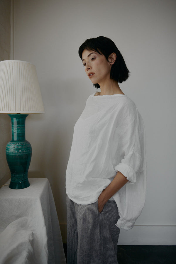 Metta - Sailor Boxy Top - Light Linen