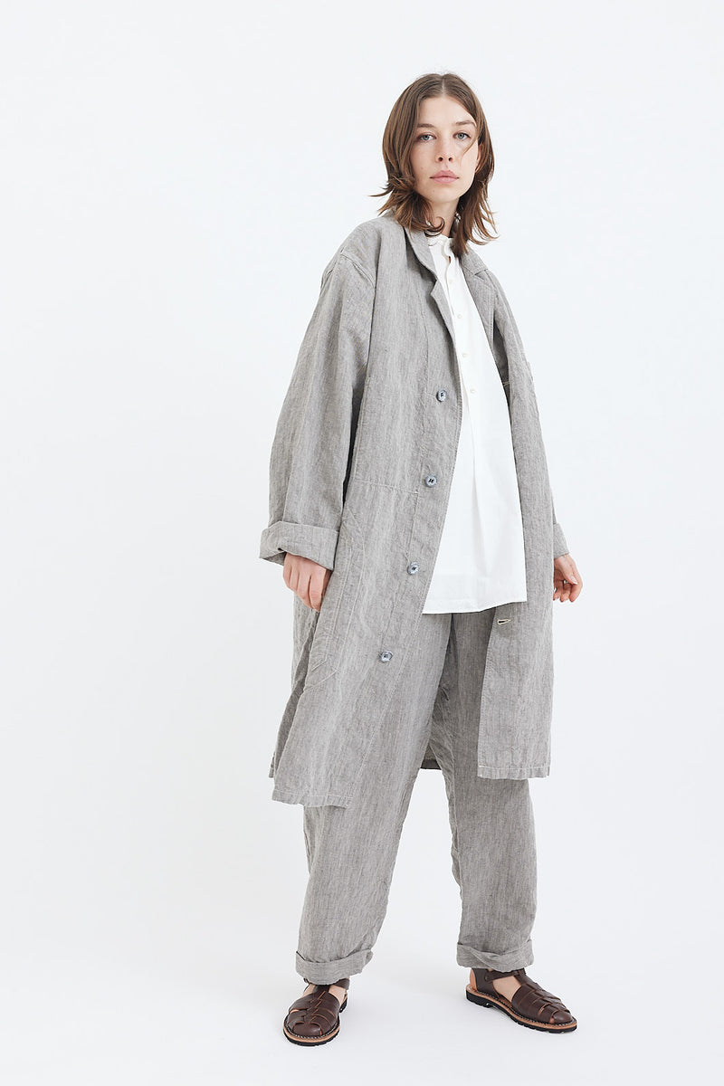 KAVAL カヴァル Shop coat リネンショップコート - ステンカラーコート