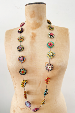 Sophie Digard - Flower Badges - Crocheted Necklace