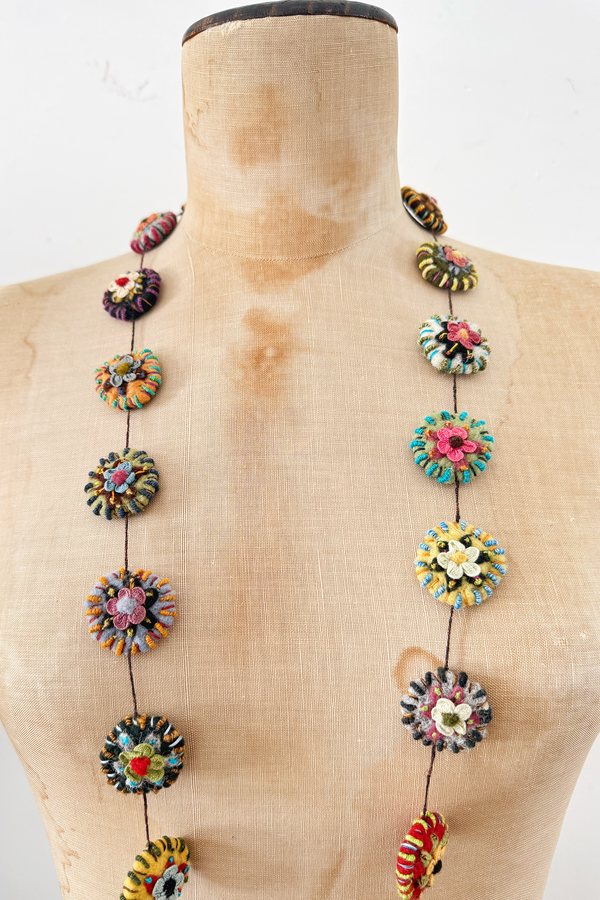 Sophie Digard - Flower Badges - Crocheted Necklace