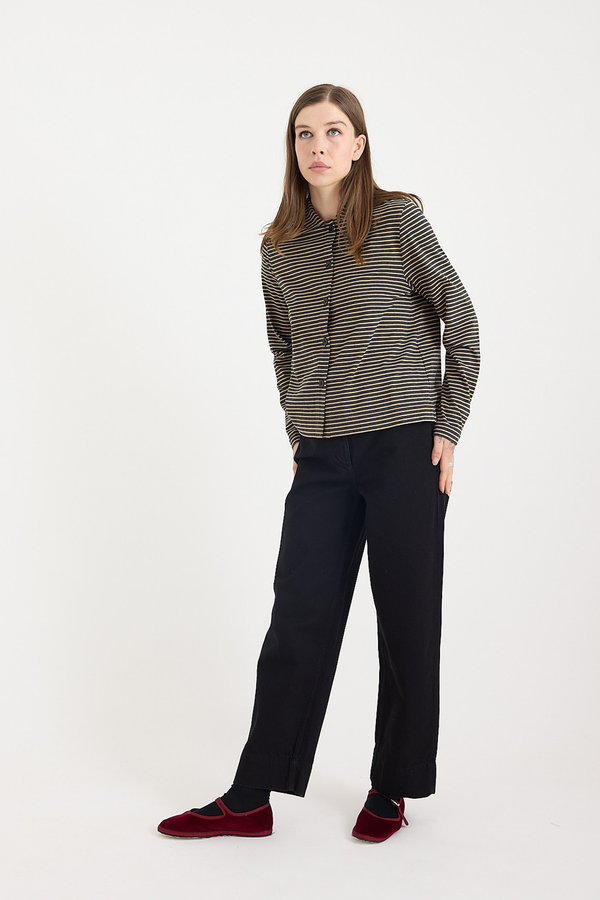 Toast - Black Denim Straight Leg Trousers