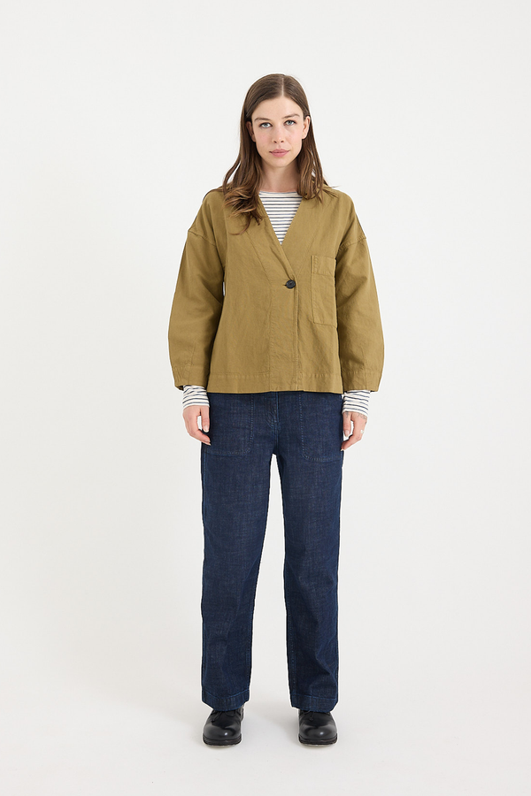 Toast - Cotton Linen Canvas Wrap Jacket