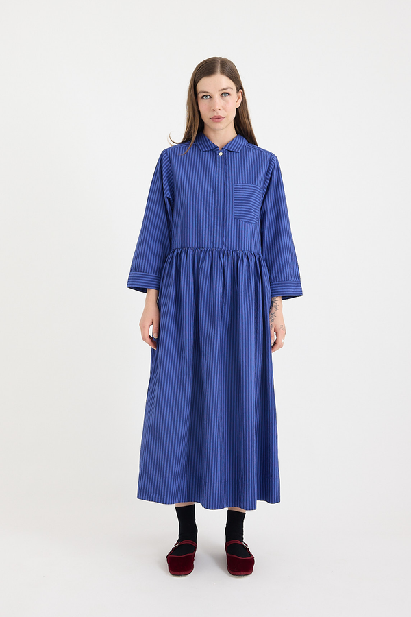 Toast - Stripe Organic Crinkle Poplin Shirt Dress