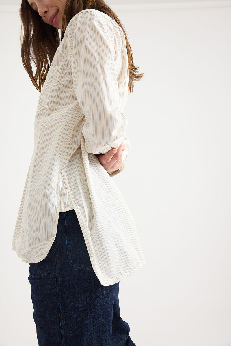 Toast - Taro Stripe Cotton Poplin Shirt