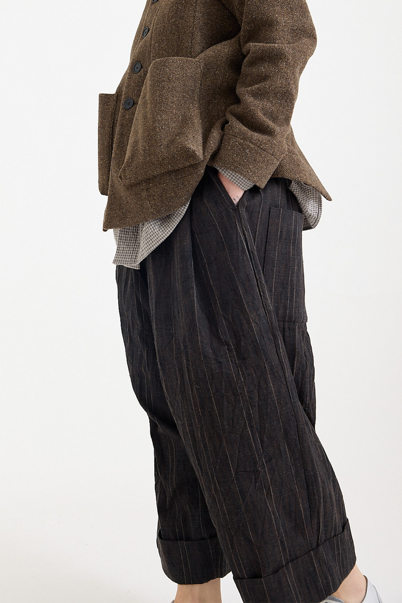 Toogood - The Baker Trouser / Crumpled Stripe Walnut