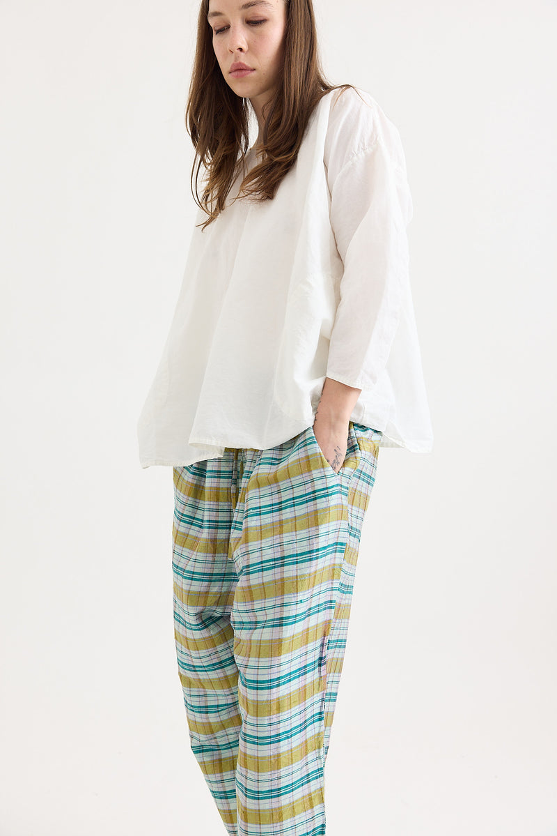 Veritecoeur - Dupion Silk Check Pants