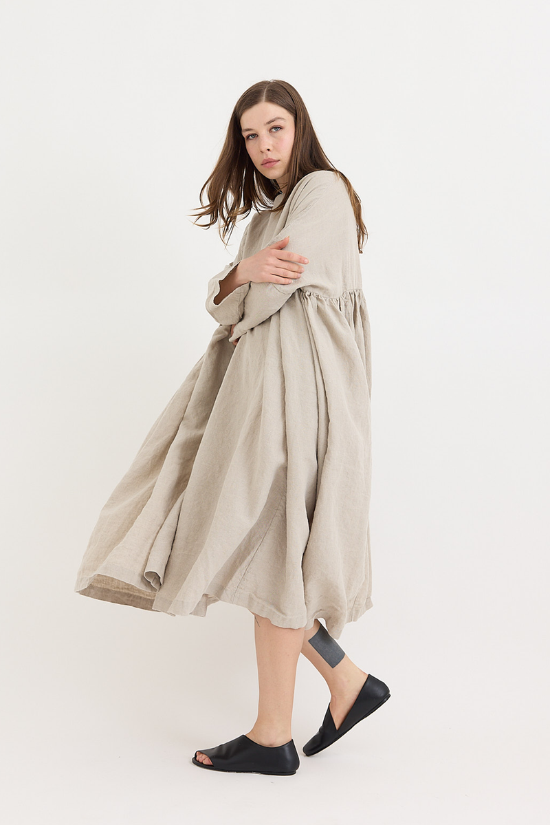 Veritecoeur - Linen Side Gathered Dress