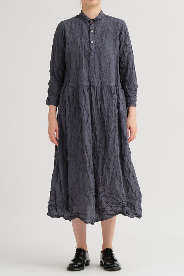 Pas de Calais - Classic Crinkle Dress - Charcoal