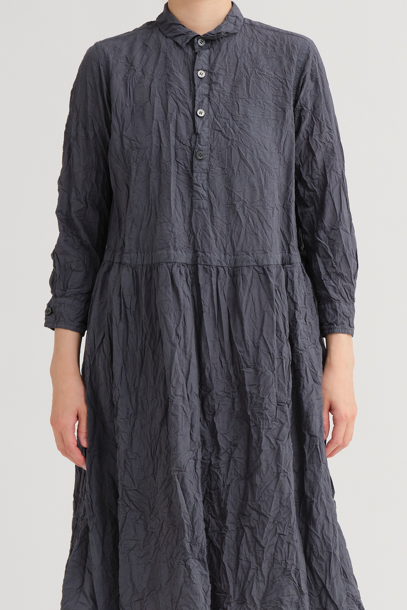 Pas de Calais - Classic Crinkle Dress - Charcoal