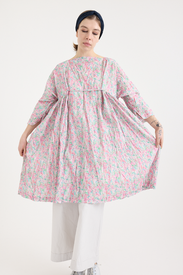 Daniela Gregis - Newpride Medio Lavato Liberty Tana Lawn Hollyhocks Pink Dress